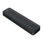 Orico CT2U3-13AB 13x USB-A 3.0 sujungimo dėžė su jungikliais - Juoda