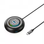 Orico YXR4-C3 RGB USB Hub 4 prievadų USB-A 3.0 su Audio/Microphone prievadu 1,8 m &ndash; Juoda