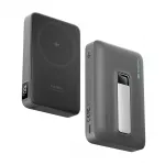 Cuktech WPB100 10000 mAh Qi2 magnetinė i&scaron;orinė baterija 30W su stovu - juoda