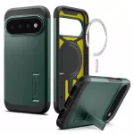 Spigen Tough Armor Mag MagSafe dėklas Google Pixel 11 Pro - tamsiai žalia