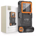 Tech-Protect Vandeniui atsparus dėklas IPX8 4,7-6,7" i&scaron;maniesiems telefonams - juodas ir oranžinis