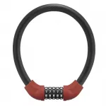 Rockbros RKS570-RD dviračio spyna su kodu, plieno kabelis, 55 cm - juoda ir raudona