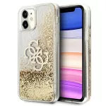 Guess 4G Liquid Glitter dėklas iPhone 11/XR &ndash; auksinis