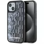 Karl Lagerfeld dėklas iPhone 15 &ndash; juodas, blizgučiai