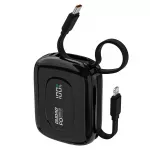 Dudao K32 i&scaron;orinė baterija 22.5W 10000 mAh su integruotu USB-C/Lightning laidu - juoda