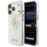 Guess HC IML 4G Script Metal Dėklas skirtas iPhone 17 Pro / 18 Pro - Balta