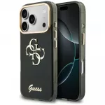 Guess IML 4G Script Metal dėklas skirtas iPhone 17 Pro Max / 18 Pro Max - Juoda