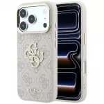 Guess 4G & Big Strass Logo dėklas iPhone 17 Pro / 18 Pro - Rožinis
