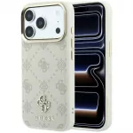 Guess Peony 4G Small Logo MagSafe dėklas iPhone 17 Pro Max / 18 Pro Max - Smėlio