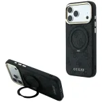 Guess Ring Stand 360 4G Classic Logo MagSafe dėklas iPhone 17 Pro Max / 18 Pro Max - Juodas