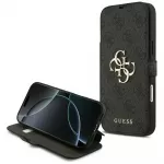 Guess Book 4G Metal Logo dėklas iPhone 18 Pro Max / 17 Pro Max - Juodas