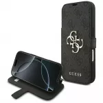 Guess Book 4G Metal Logo dėklas iPhone 18 Pro / 17 Pro - Juodas