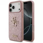 Guess Fixed Glitter Big 4G dėklas iPhone 18 Pro Max / 17 Pro Max - Rožinė