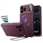 ESR Cyber Tough Kickstand MagSafe dėklas iPhone 18 Pro / 17 Pro - Burgundijos spalva