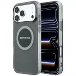 Dėklas iPhone 18 Pro Max / 17 Pro Max - Mercedes AMG IML Transparent Bicolor Block MagSafe, juodas ir pilkas