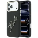 Dėklas Karl Lagerfeld Smooth Big Resin Signature Logo, skirtas iPhone 18 Pro Max / 17 Pro Max - Juodas