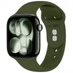 Dirželis Tech-Protect Silicone Apple Watch 8 / 9 / 10 / 11 / 12 / SE / Ultra (44 / 45 / 46 / 49 mm), alyvuogių žalias
