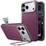 Dėklas ESR Atelier Kickstand MagSafe telefonams iPhone 18 Pro / 17 Pro - bordo