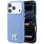 Dėklas Karl Lagerfeld Grained Embossed Ring & Kameo Logo MagSafe, skirtas iPhone 18 Pro / 17 Pro - &scaron;viesiai mėlynas