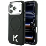 Dėklas iPhone 18 Pro Max / 17 Pro Max - Karl Lagerfeld Grained Embossed Ring & Kameo Logo MagSafe - Juodas
