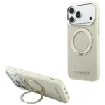 Dėklas Karl Lagerfeld Ring Stand 360 Saffiano Classic Logo MagSafe telefonui iPhone 18 Pro Max / 17 Pro Max - Smėlinis