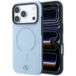 Dėklas Mercedes Leather 3D MagSafe skirtas iPhone 18 Pro / 17 Pro - mėlynas