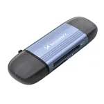 Atminties kortelių skaitytuvas Wozinsky WCR-5G SD ir microSD USB-A 3.0 / USB-C 3.0 aliuminis - pilkas