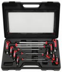 T- formos raktų komplektas, &scaron;e&scaron;iakampiai HEX 2-12 mm, 9 vnt, KS Tools