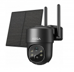 Kameros su Saulės Baterijomis XEGA, 2K, 360&deg;, IP66, SIM card, 9000 mAh, Juoda.