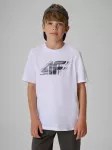 T-shirt regular su spauda berniuki&scaron;kas - baltas 152