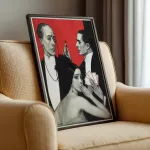 Vintažinis Art Deco paveikslas su kortų žaidėjais