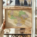 Retro paveikslas &ndash; Lietuvos žemėlapis
