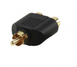 Adapteris - perėjimas RCA ki&scaron;tukas 2x RCA lizdai paauksuotais kontaktais