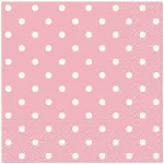 Popierinės servetėlės PAW Pink Dots, 25 cm x 25 cm, 20 vnt.