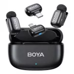 BOYA mikrofonas belaidis Mini 2-01 2.4GHz, su 2 transmitters ir 2 receivers (Type-C ir Lightning) EU, juoda spalva