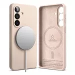 Ringke Galaxy S26 dėklas Silicone magnetinis, rožinio smėlio spalva