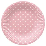 Vienkartinės lėk&scaron;tės PAW Pink Dots, &Oslash; 18 cm, 8 vnt.