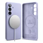Ringke Galaxy S26 dėklas Silicone magnetinis Lavender, juoda spalva