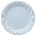 Vienkartinės lėk&scaron;tės PAW Blue Dots, &Oslash; 23 cm, 8 vnt.