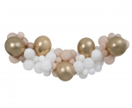Balionų girliandos rinkinys &bdquo;White&ndash;Champagne&ndash;Latte&ldquo; (65 vnt/2 m)
