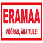 Privataus sklypo ženklas 15 x 40 cm, PVC