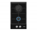 Simfer | Hob | H3.201.TGRSP | Gas on glass | Number of burners/cooking zones 2 | Rotary knobs | Black