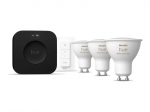 Philips Hue Starter set: 3 GU10 bulbs, dimmer switch, Hue Bridge Pro | GU10 | Zigbee, Wi-Fi, Bluetooth