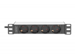 Digitus | 10&rdquo; Socket Strip with Aluminum Profile, 4-way safety sockets | DN-95418