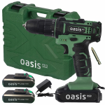 Akumuliatorinis gręžtuvas su dviem baterijom OASIS ECO