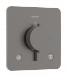 Du&scaron;o mai&scaron;ytuvas Hansgrohe Ecostat Comfort Q įmontuojamas su termostatu, 2 įrenginiams, &scaron;lifuotas juodas chromas 33713340