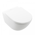 Pakabinamas Villeroy & Boch Subway 3.0 Rimless tualeto puodas su Soft Close/QR dangčiu 370x560 mm, TwistFlush, SupraFix, baltas