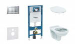 Geberit 111.300.00.5 NR7 tualeto komplektas Duofix rėmas su Ideal Standard Alpha Rimless pakabinamu klozetu, SoftClose dangtis, Sigma30 matinis/chromas mygtukas