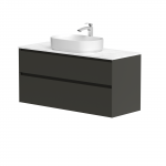 Vonios spintelė Kame Loft 120cm 2 stalčiai, Po stalvir&scaron;iu, Be praustuvo, Antracito pilka BUC/12-3DR/D27-LFT