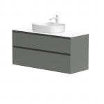 Vonios spintelė Kame Loft 120cm 2 stalčiai, Po stalvir&scaron;iu, Be kriauklės, Pearl Grey BUC/12-3DR/D37-LFT